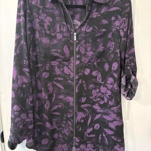 Rock & Republic Purple Floral Blouse